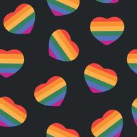 Seamless lgbtq pride hearts pattern background vector