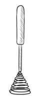 BLACK AND WHITE CONTOUR DRAWING OF A WHISK FOR WHIPPING vector