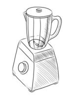 BLACK AND WHITE CONTOUR DRAWING OF AN ELECTRIC BLENDER vector