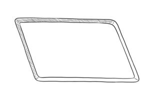 BLACK AND WHITE CONTOUR DRAWING OF A BAKING TRAY vector
