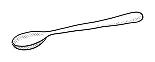 negro y blanco contorno dibujo de un cuchara vector