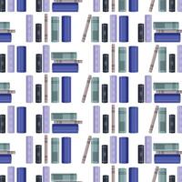 Seamless pattern of hardcover books of different sizes on a white background. vector