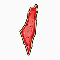 Palestine map with watermelon pattern vector