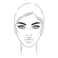 Sketch of young woman vector