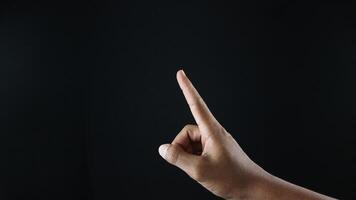 Number one index finger on white background photo