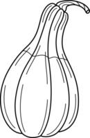 Hand Drawn pumpkin line art. Pumpkin doodle icon. Black and white Pumpkin illustration. Perfect For Poster, Greeting Card, Coloring page for kids and adults. vector