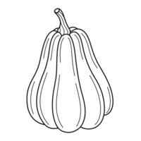 Hand Drawn pumpkin line art. Pumpkin doodle icon. Black and white Pumpkin illustration. Perfect For Poster, Greeting Card, Coloring page for kids and adults. vector