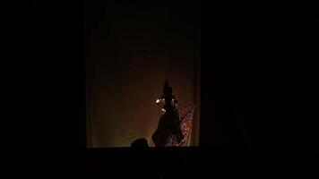 silhouet van marionet tonen video