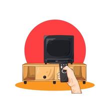 ilustración de antiguo televisión vector