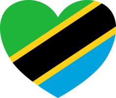 Tanzânia bandeira coração forma png