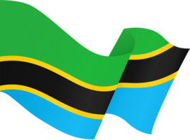 Tansania Flagge Welle png