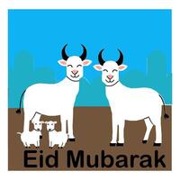 Eid al Adha design with sacrificial animals vector