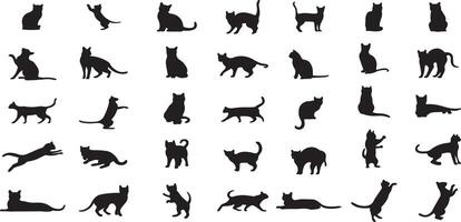 Cat silhouette collection. vector