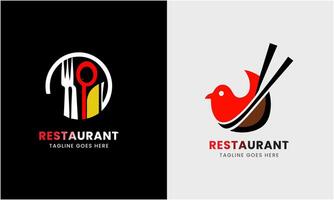 restaurante logo icono muestra cocina Cocinando comida cuchillos asado carne desayuno vector