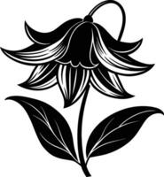 black and white contour of flowers vector