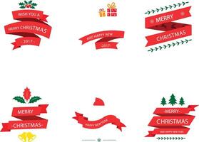 Beautiful Ribbons Banner, Tags and Bows Collection Set Design EPS Template. vector