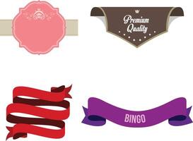 Beautiful Ribbons Banner, Tags and Bows Collection Set Design EPS Template. vector
