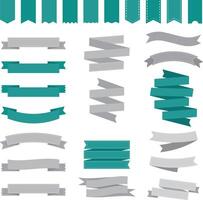 Beautiful Ribbons Banner, Tags and Bows Collection Set Design EPS Template. vector