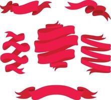 Beautiful Ribbons Banner, Tags and Bows Collection Set Design EPS Template. vector