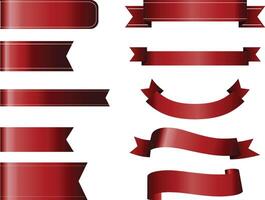 Beautiful Ribbons Banner, Tags and Bows Collection Set Design EPS Template. vector