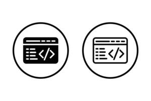 Set coding icon. web program metadata source code icon collection. vector