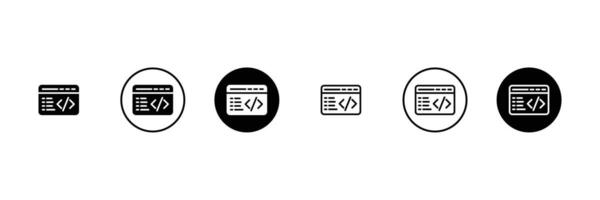 Set coding icon. web program metadata source code icon collection. vector
