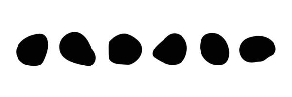 Set of random abstract liquid organic black irregular blotch shapes. Blob shapes collection. vector
