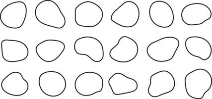 Set of random abstract liquid organic black irregular blotch shapes. Blob shapes collection. vector