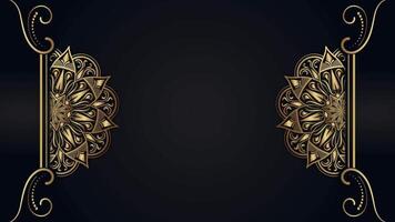 vintage background, with moving golden mandala ornament video