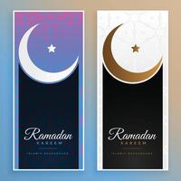 ramadan kareem eid moon islamic banners vector