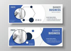 modern professional blue business presentation banner design vector