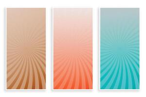 abstract colors rays sunburst banners set vector