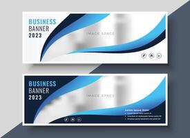 stylish blue presentation business banner template vector