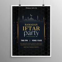 elegante Ramadán iftar fiesta invitación modelo vector