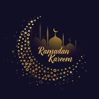 decorative moon design ramadan kareem background vector