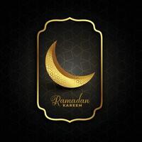 golden decorative crescent moon for ramadan kareem vector