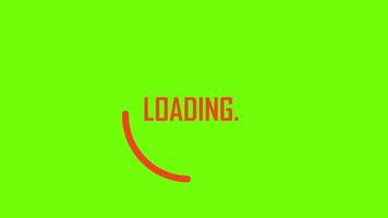 Animated loading wheel with loading text, animation of spinning load icon with green screen background video