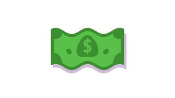 money paper animation, waving flag dollar icon looping animation video