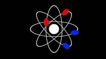 átomo trotando giratorio protón y neutrón Ciencias icono animación video