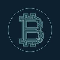 digital bitcoin moneda símbolo diseño vector
