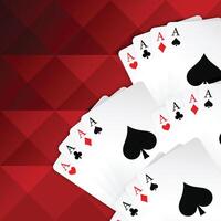 red background with playing cards vector