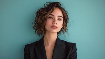 Woman With Messy Top Knot photo