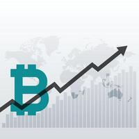 bitcoin hacia arriba crecimiento gráfico diseño antecedentes vector