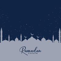 mezquita en azul estrellas fondo, Ramadán kareem diseño vector