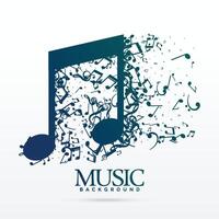 abstract music notes design background vector