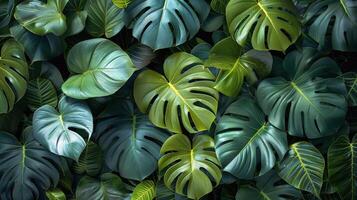 Green and White Leaves Wall photo