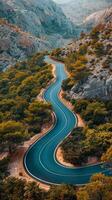 A Winding Road Through Mountain Range photo