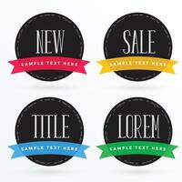 dark label design with colorful ribbons for sale and promotions vector