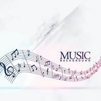 abstract musical background with notes wave vector