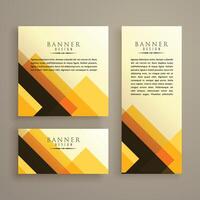 abstract three cards shape banner design vector